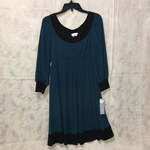 London Times Mallard Green/Black Dress